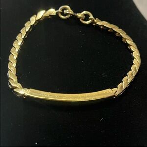 Gold-Tone Engravable Chain Bracelet w/Clasp